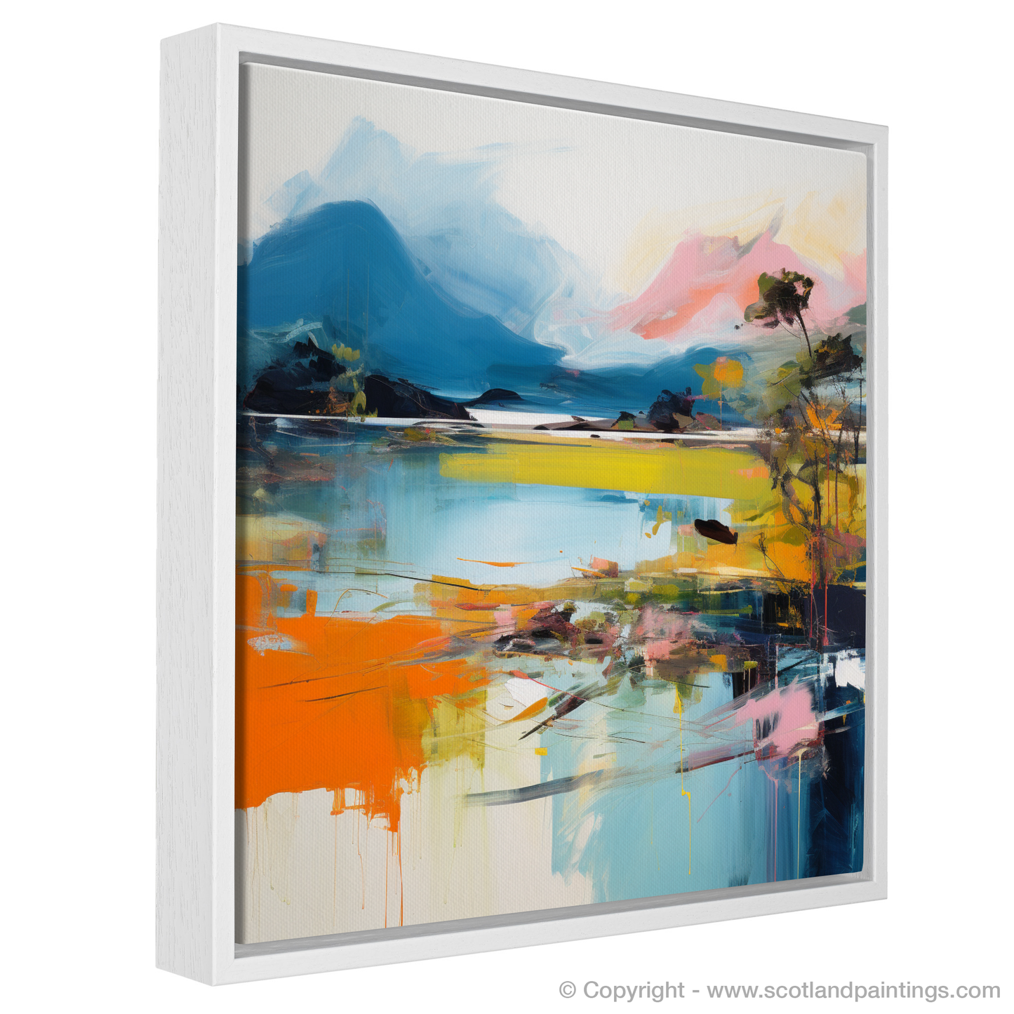 Painting and Art Print of Loch Morar, Highlands in summer entitled "Highland Serenity: An Abstract Ode to Loch Morar in Summer".