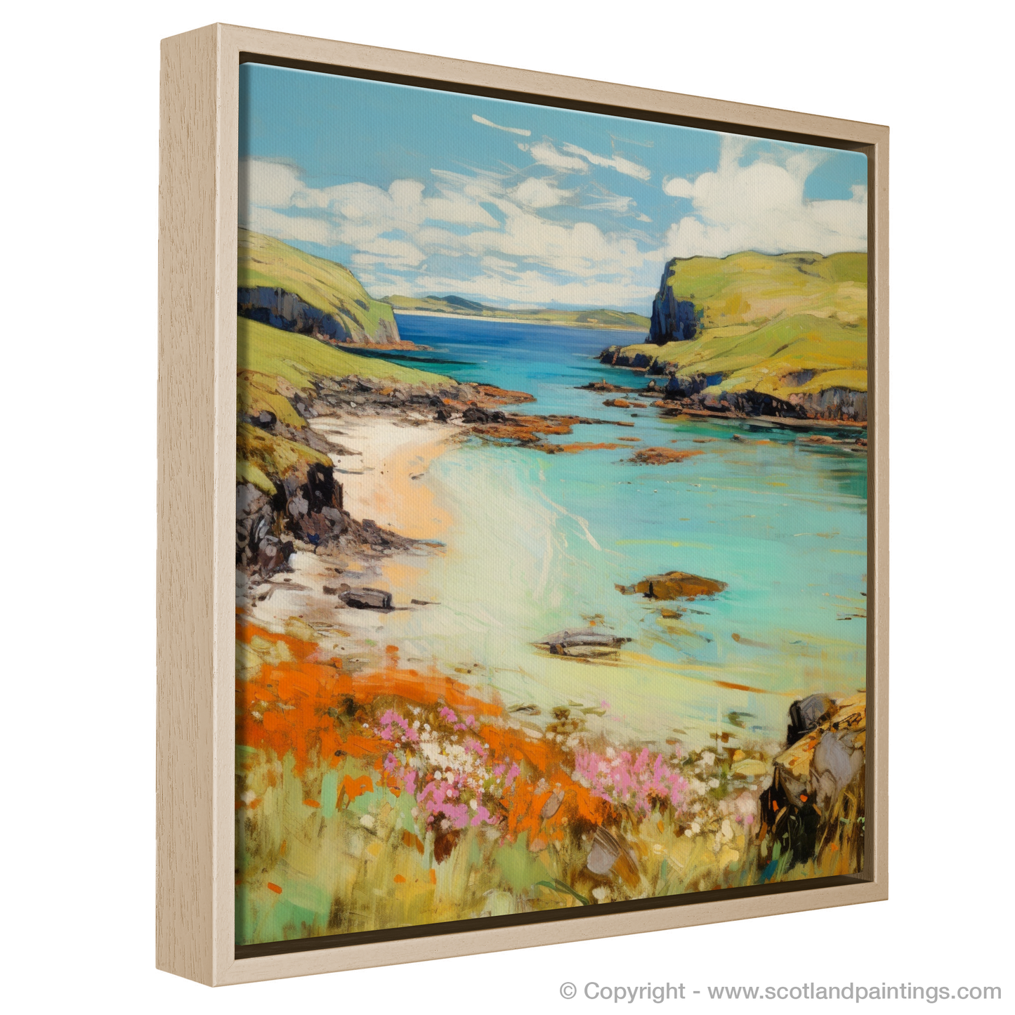 Painting and Art Print of Calgary Bay, Isle of Mull in summer entitled "Calgary Bay Serenade: A Summer's Impression".