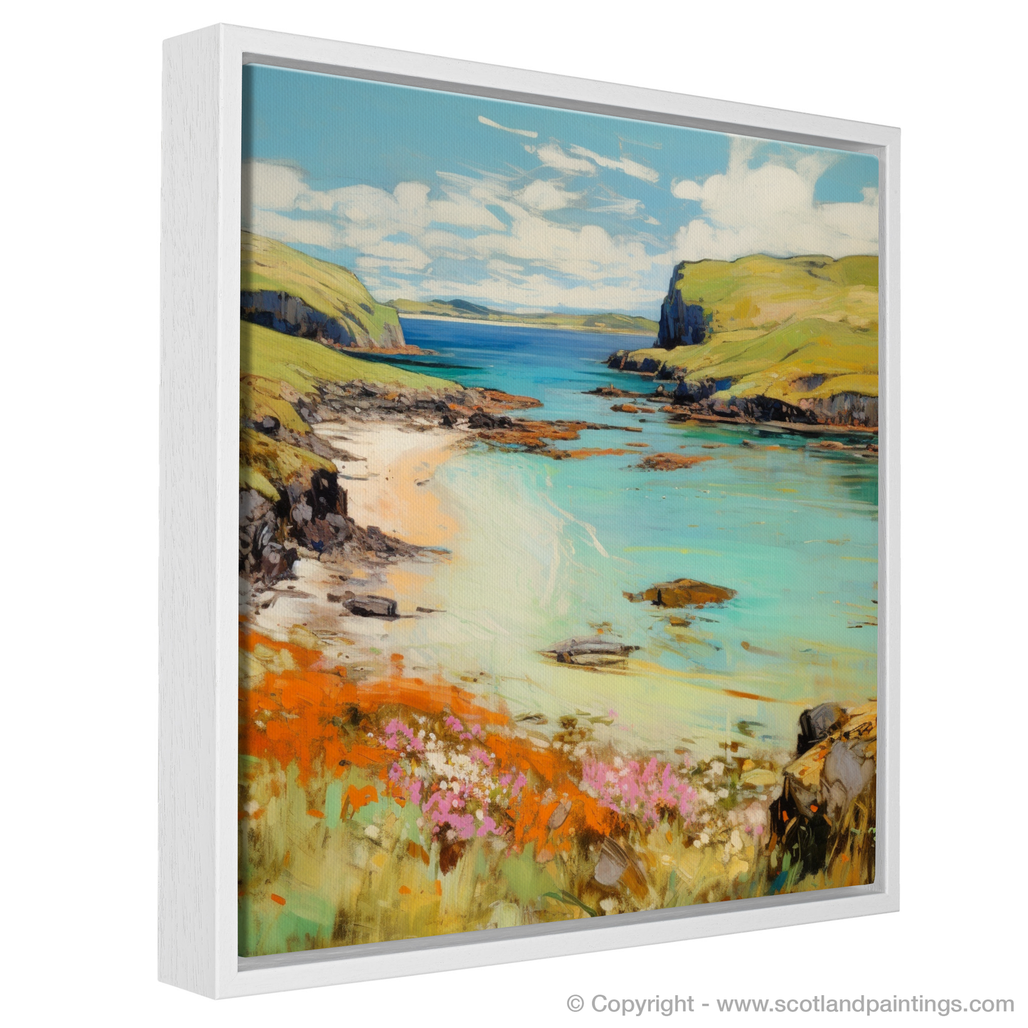 Painting and Art Print of Calgary Bay, Isle of Mull in summer entitled "Calgary Bay Serenade: A Summer's Impression".