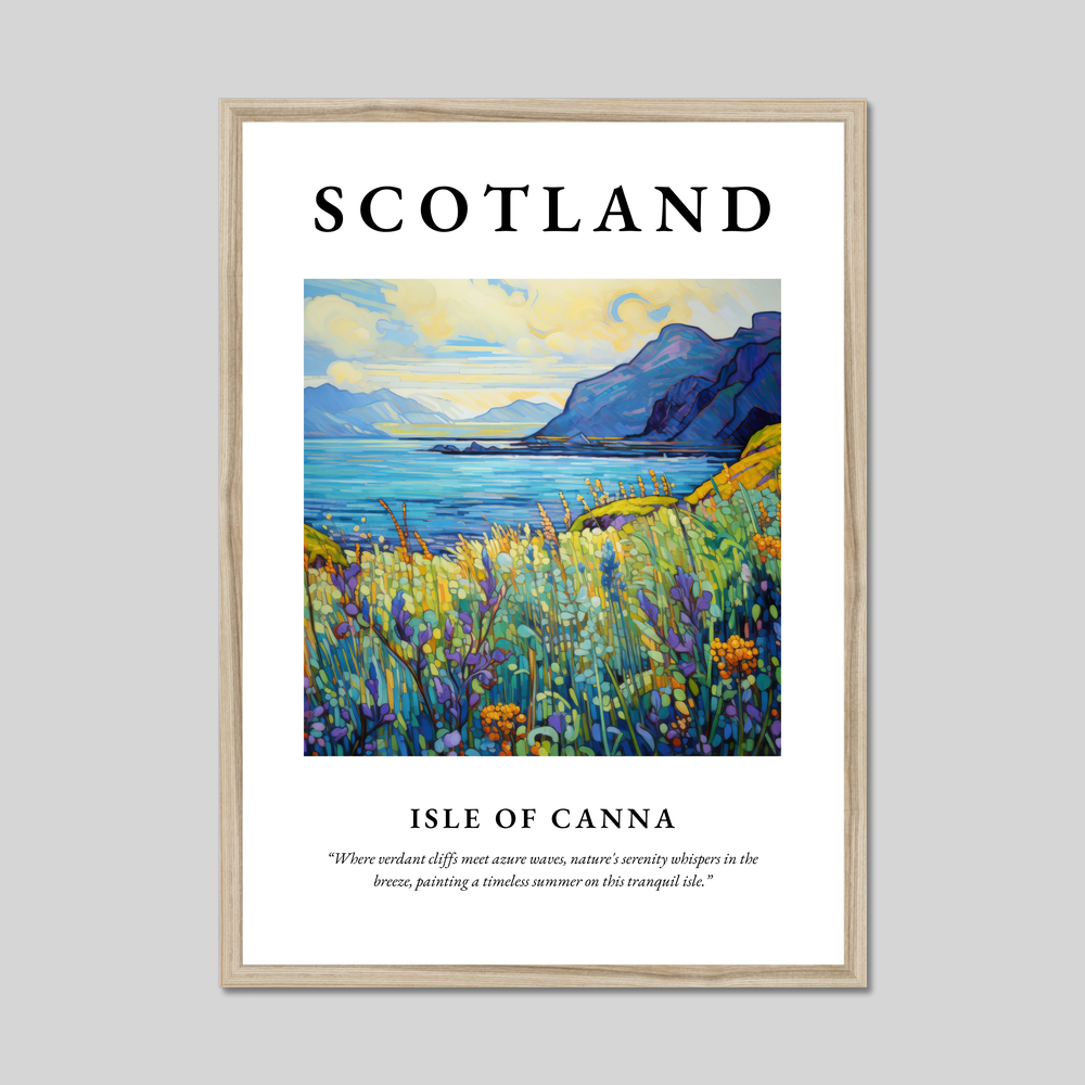 Poster in a natural frame with the word Scotland