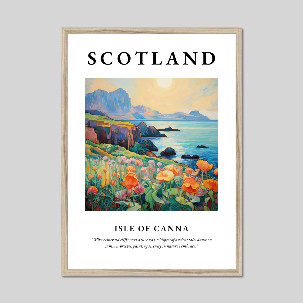 Poster in a natural frame with the word Scotland