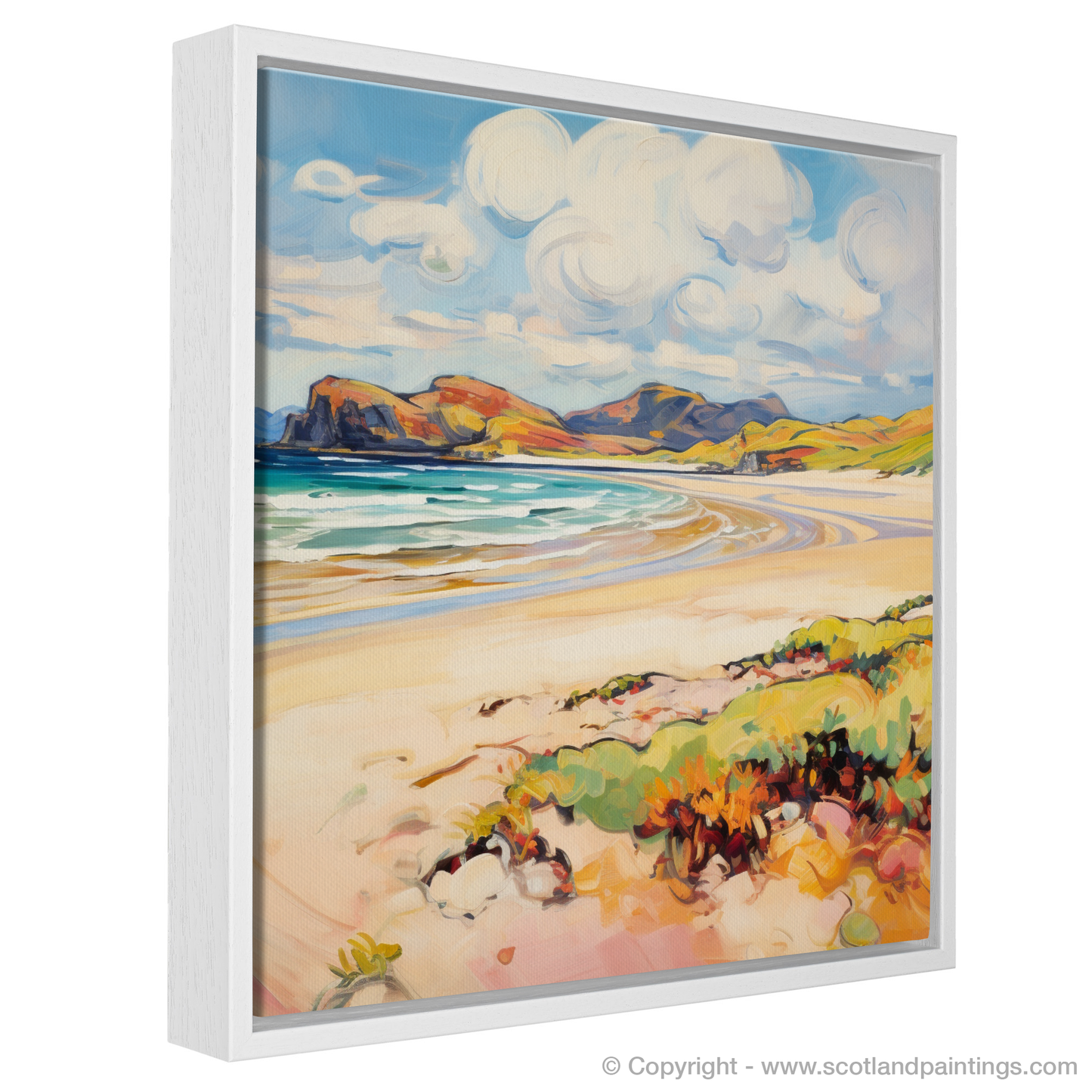 Painting and Art Print of Sandwood Bay, Sutherland in summer entitled "Summer Fervour at Sandwood Bay".