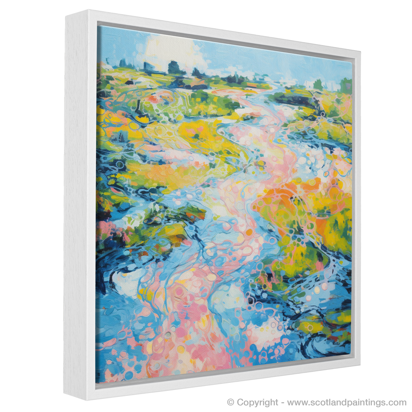 Painting and Art Print of River Dee, Aberdeenshire in summer entitled "Summer Symphony on the River Dee".