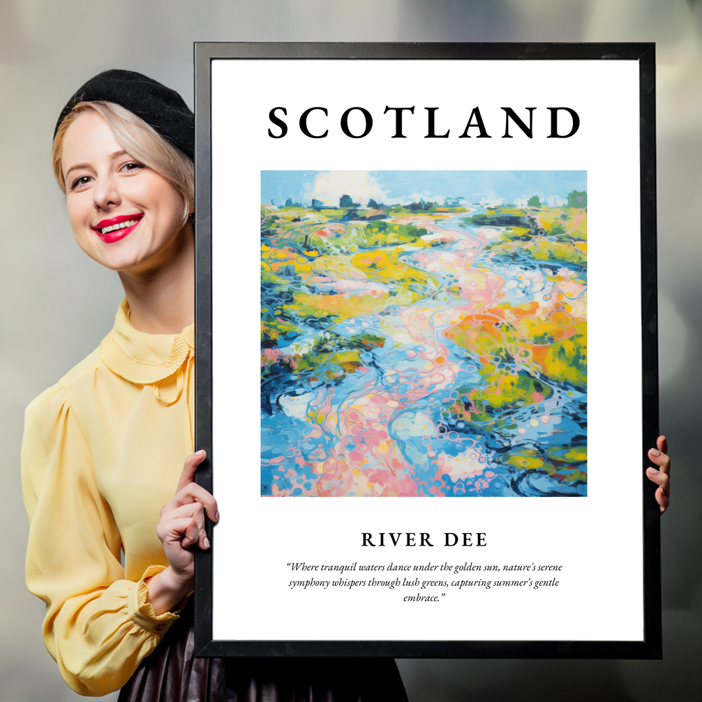 Person holding a poster of River Dee