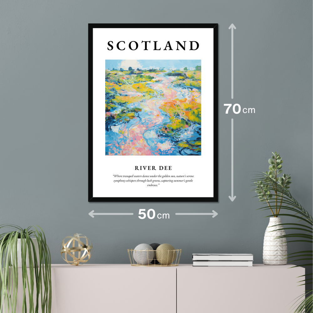 Poster of River Dee hanging on a wall