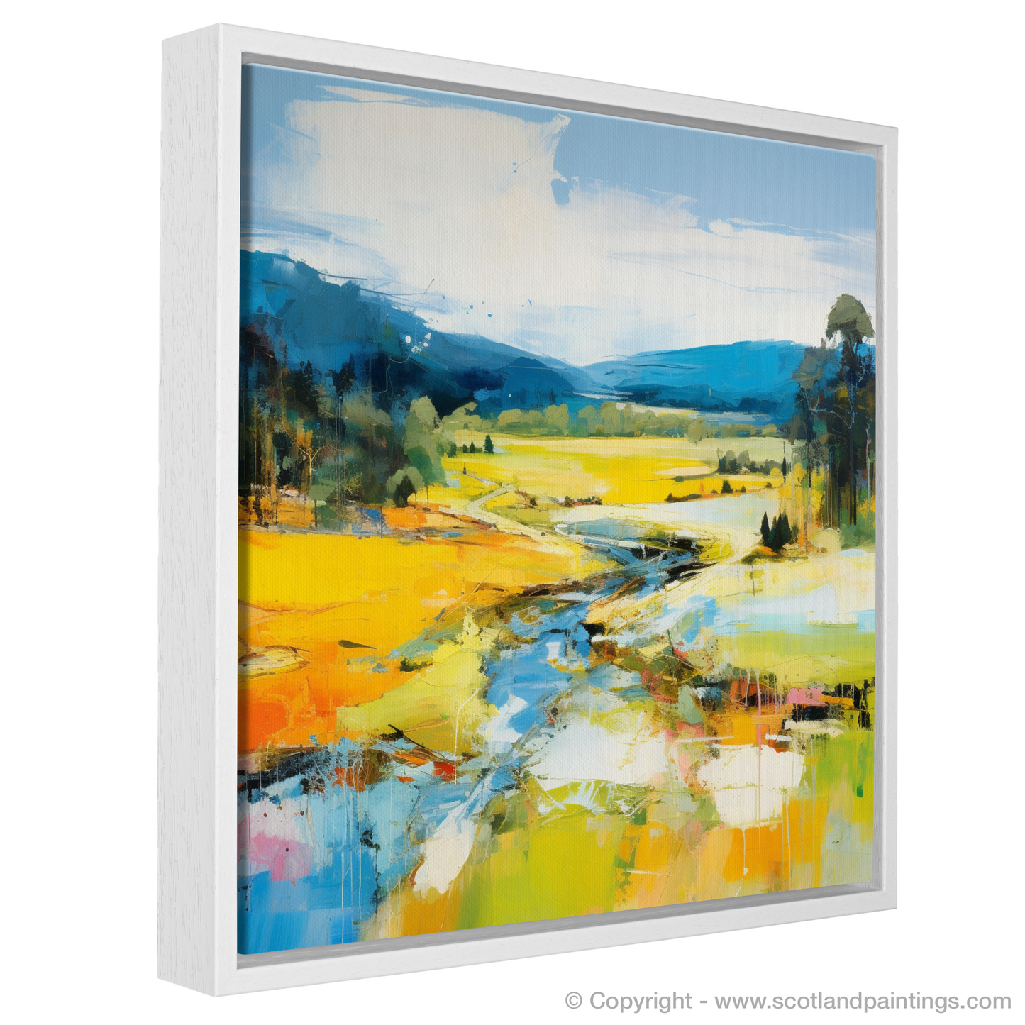 Painting and Art Print of Glen Tanar, Aberdeenshire in summer entitled "Summer Essence of Glen Tanar: An Abstract Interpretation".