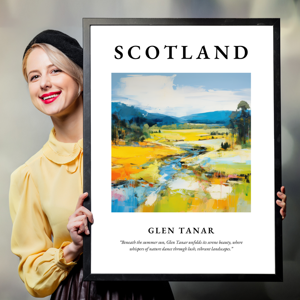 Person holding a poster of Glen Tanar