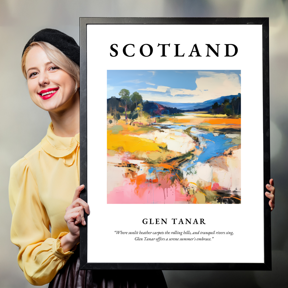 Person holding a poster of Glen Tanar