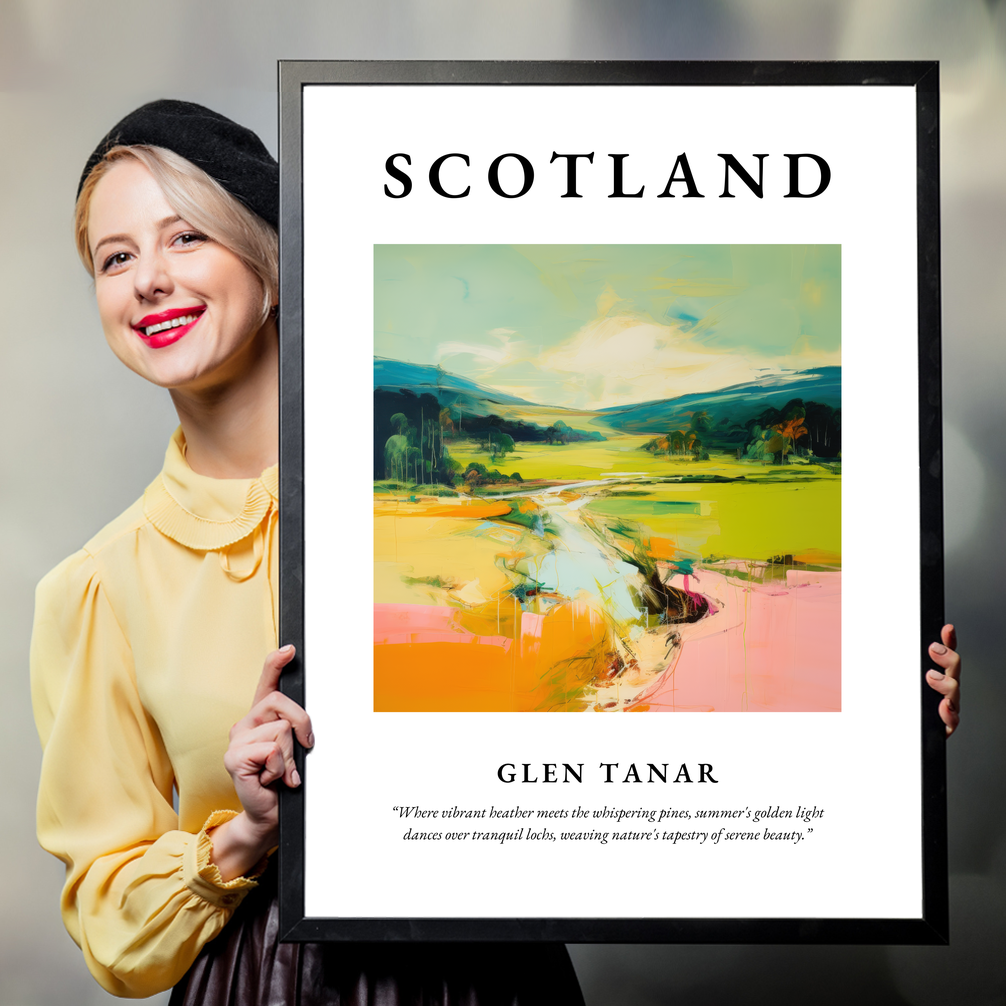 Person holding a poster of Glen Tanar