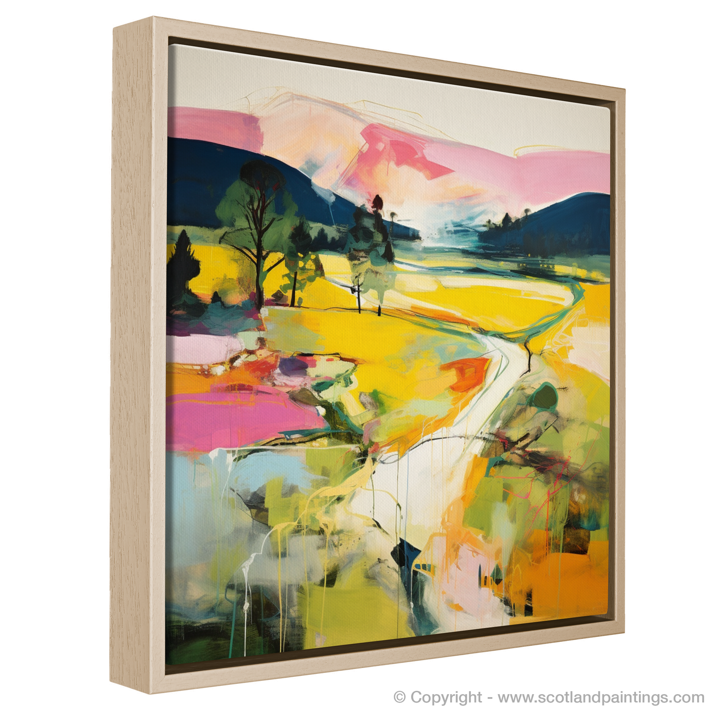 Painting and Art Print of Glen Tanar, Aberdeenshire in summer entitled "Summer Vibrance of Glen Tanar Aberdeenshire".