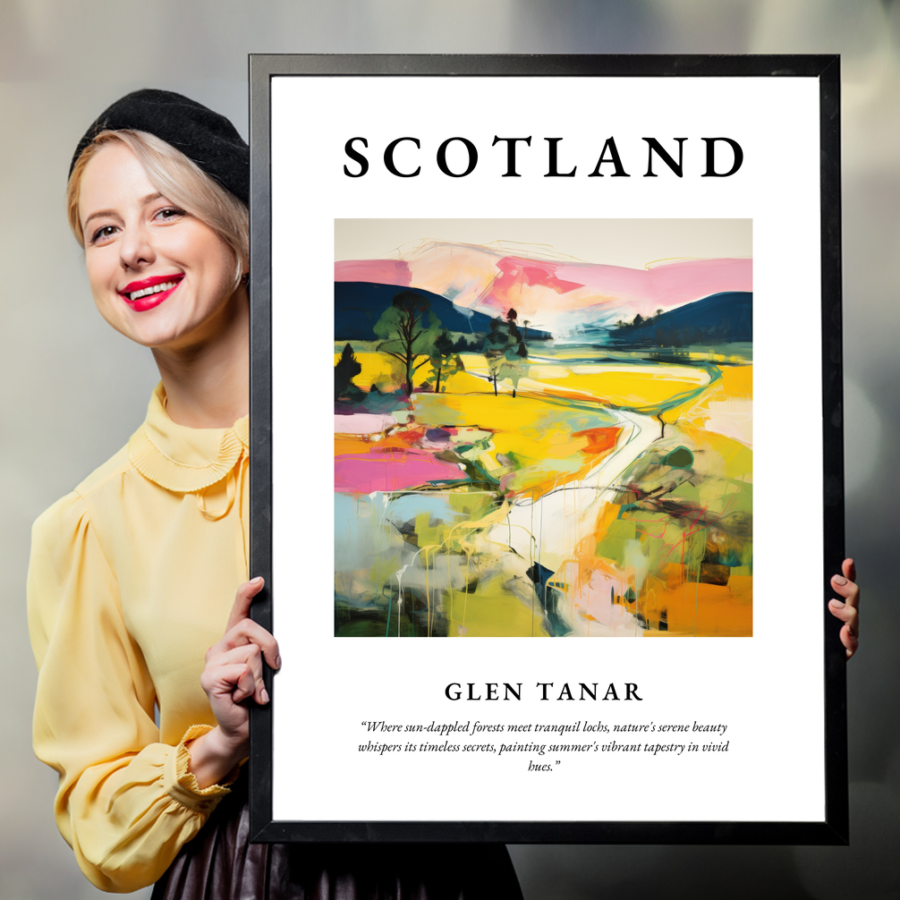 Person holding a poster of Glen Tanar