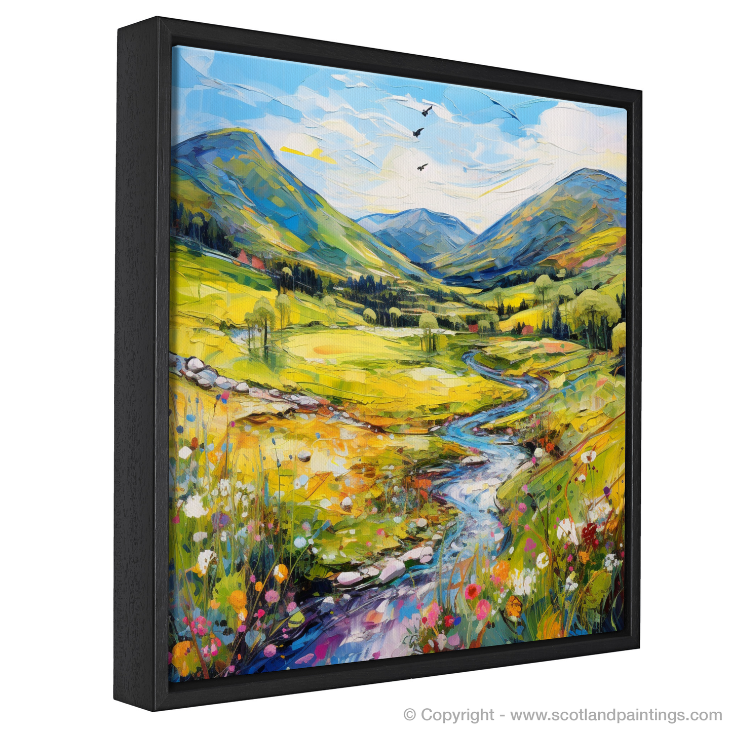 Painting and Art Print of Glen Garry, Highlands in summer entitled "Highland Summer Symphony in Glen Garry".