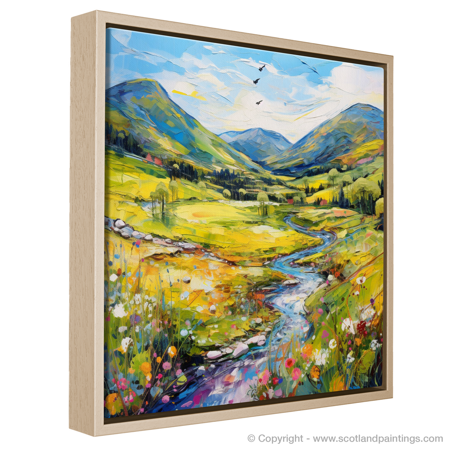 Painting and Art Print of Glen Garry, Highlands in summer entitled "Highland Summer Symphony in Glen Garry".