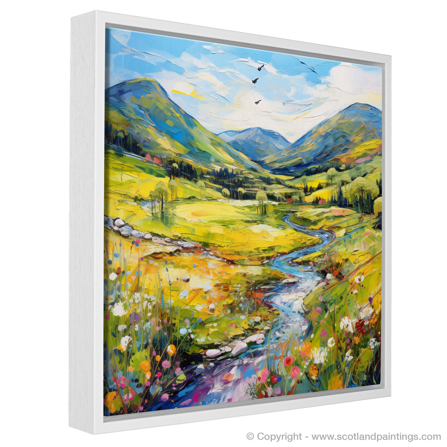 Painting and Art Print of Glen Garry, Highlands in summer entitled "Highland Summer Symphony in Glen Garry".