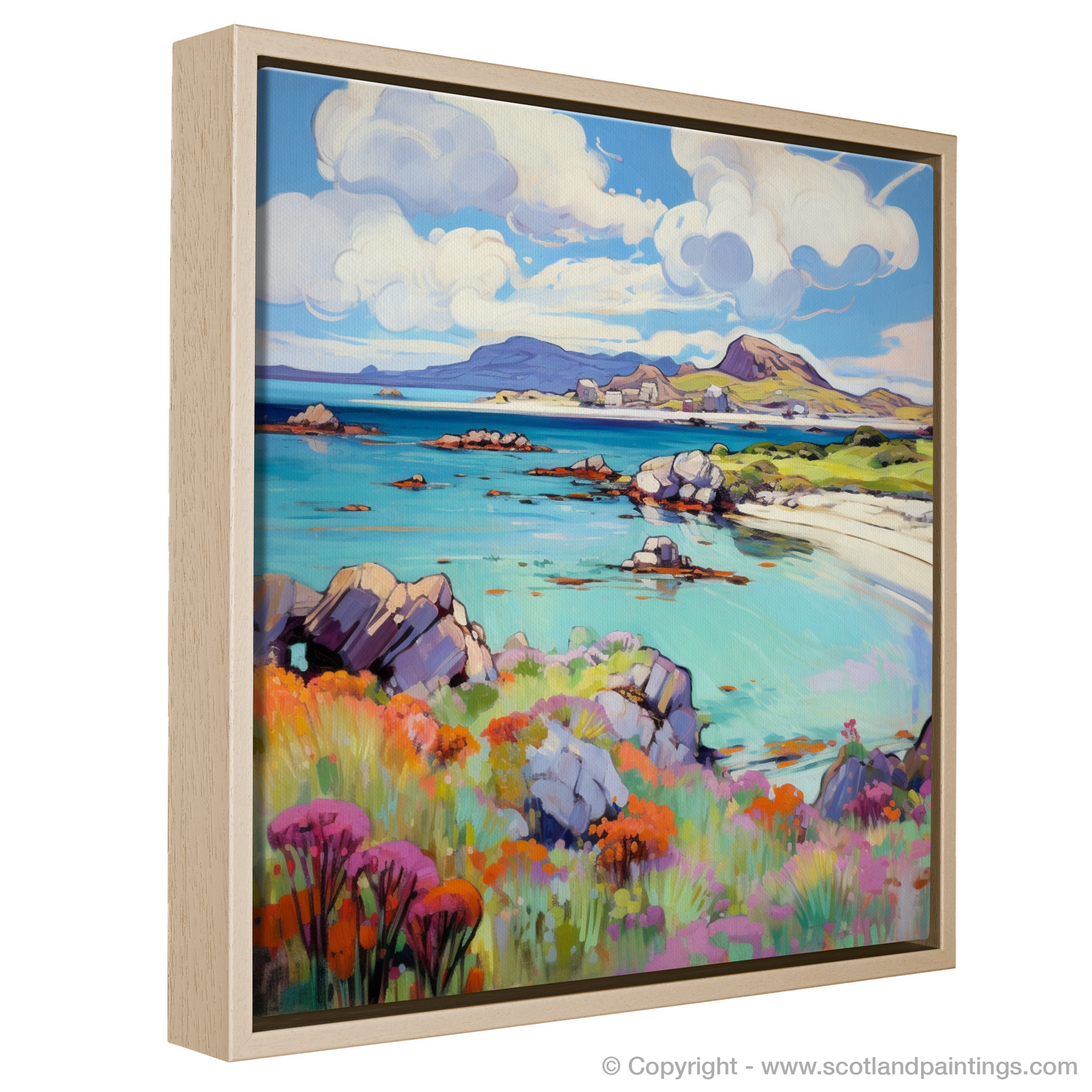 Painting and Art Print of Isle of Iona, Inner Hebrides in summer entitled "Summer Serenity on Isle of Iona: A Fauvist Tribute".