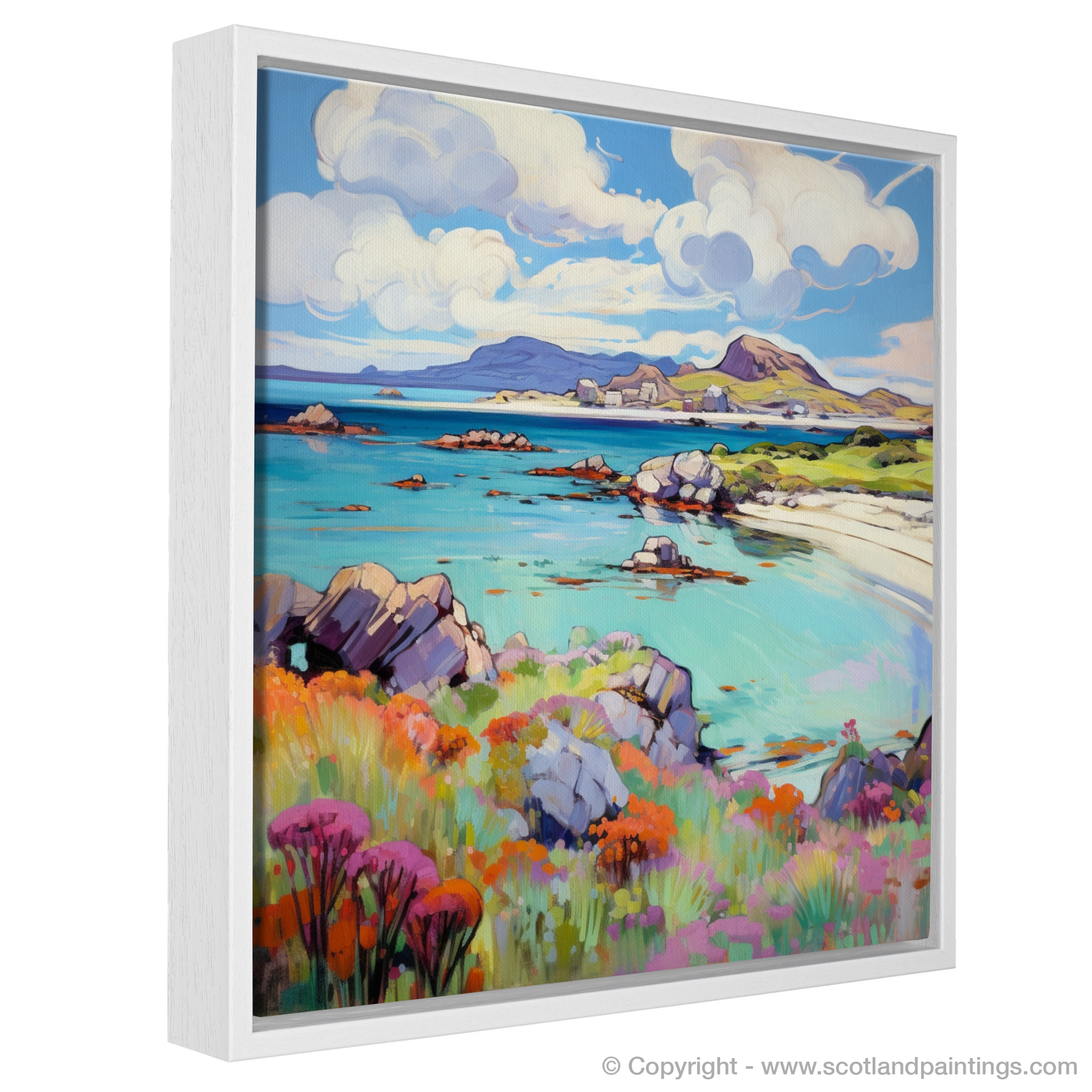 Painting and Art Print of Isle of Iona, Inner Hebrides in summer entitled "Summer Serenity on Isle of Iona: A Fauvist Tribute".