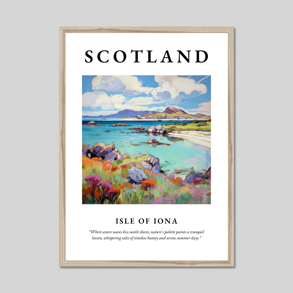 Poster in a natural frame with the word Scotland