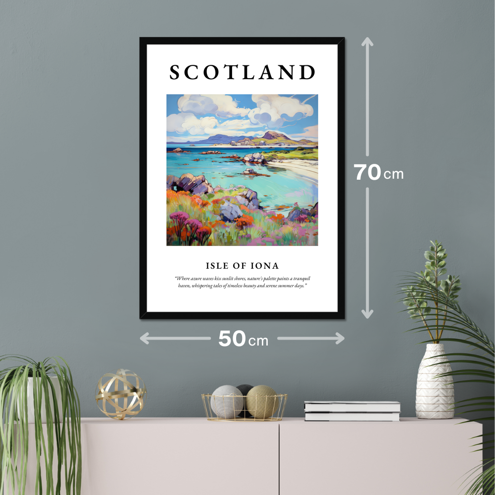 Poster of Isle of Iona hanging on a wall