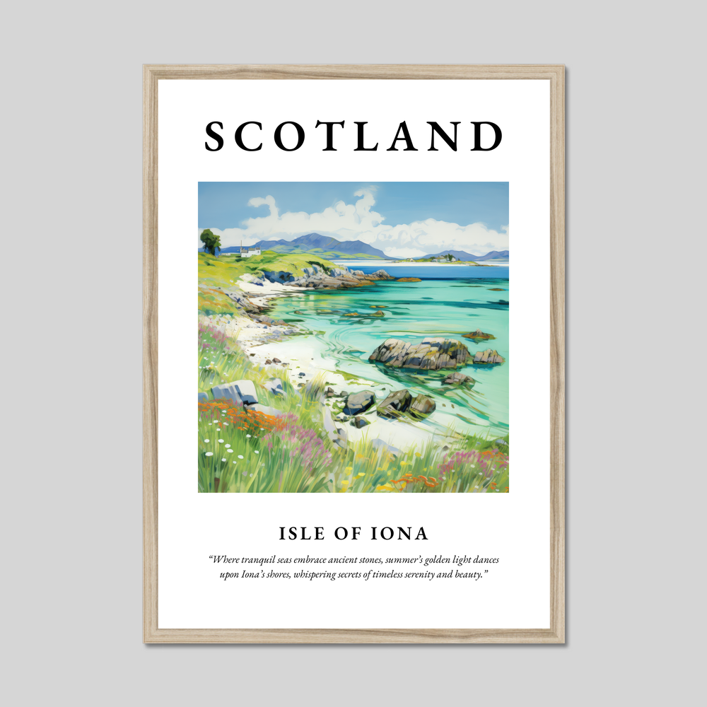 Poster in a natural frame with the word Scotland