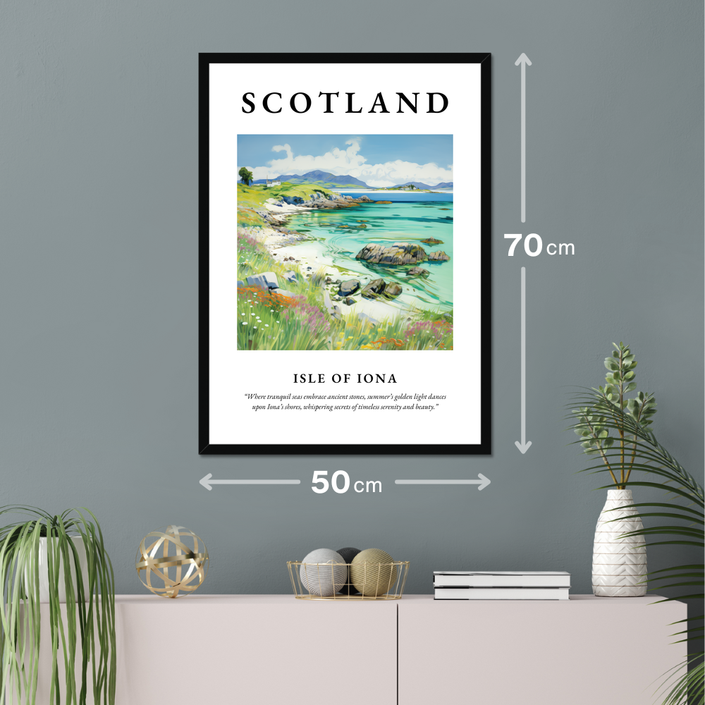 Poster of Isle of Iona hanging on a wall