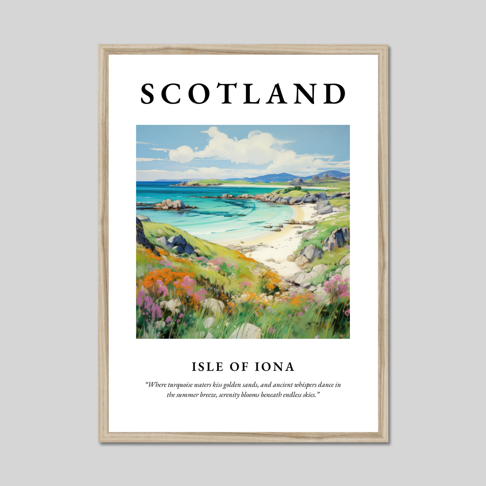 Poster in a natural frame with the word Scotland