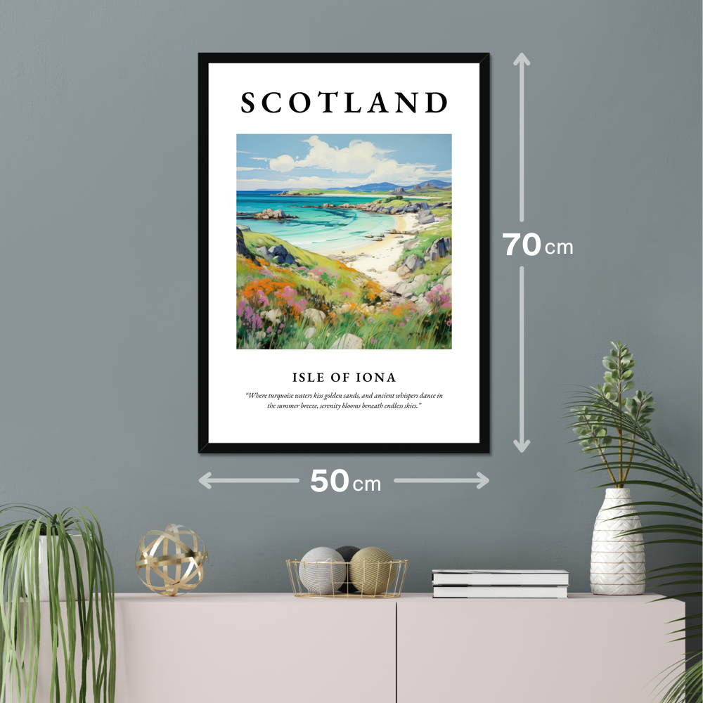 Poster of Isle of Iona hanging on a wall