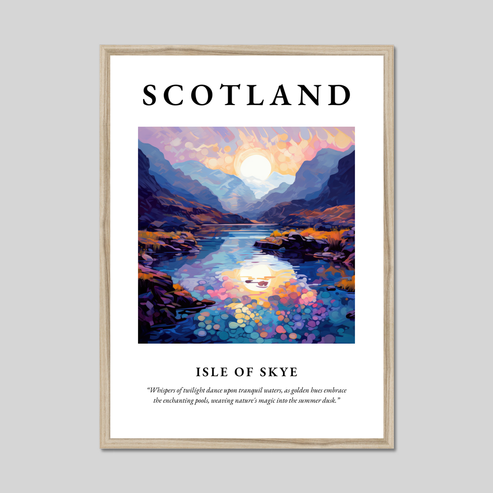 Poster in a natural frame with the word Scotland