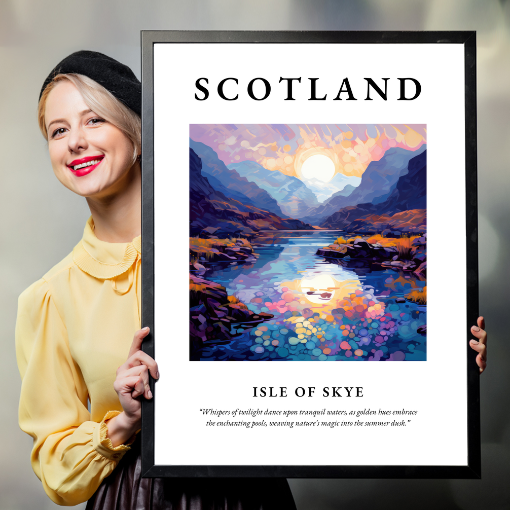 Person holding a poster of Isle of Skye