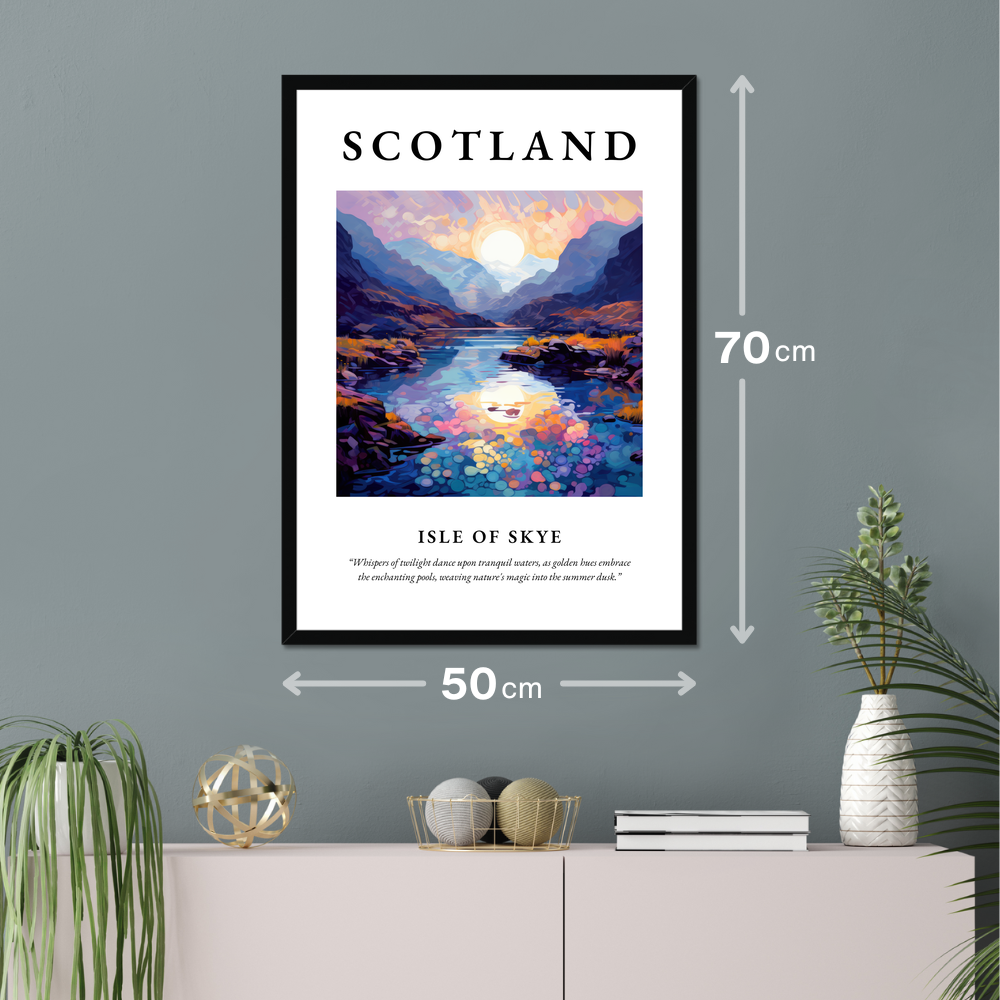 Poster of Isle of Skye hanging on a wall