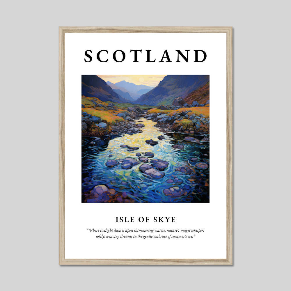 Poster in a natural frame with the word Scotland