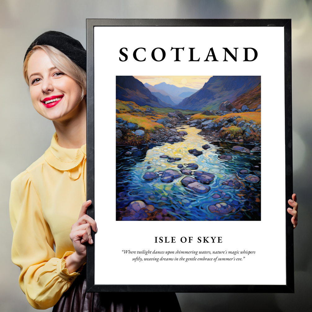 Person holding a poster of Isle of Skye