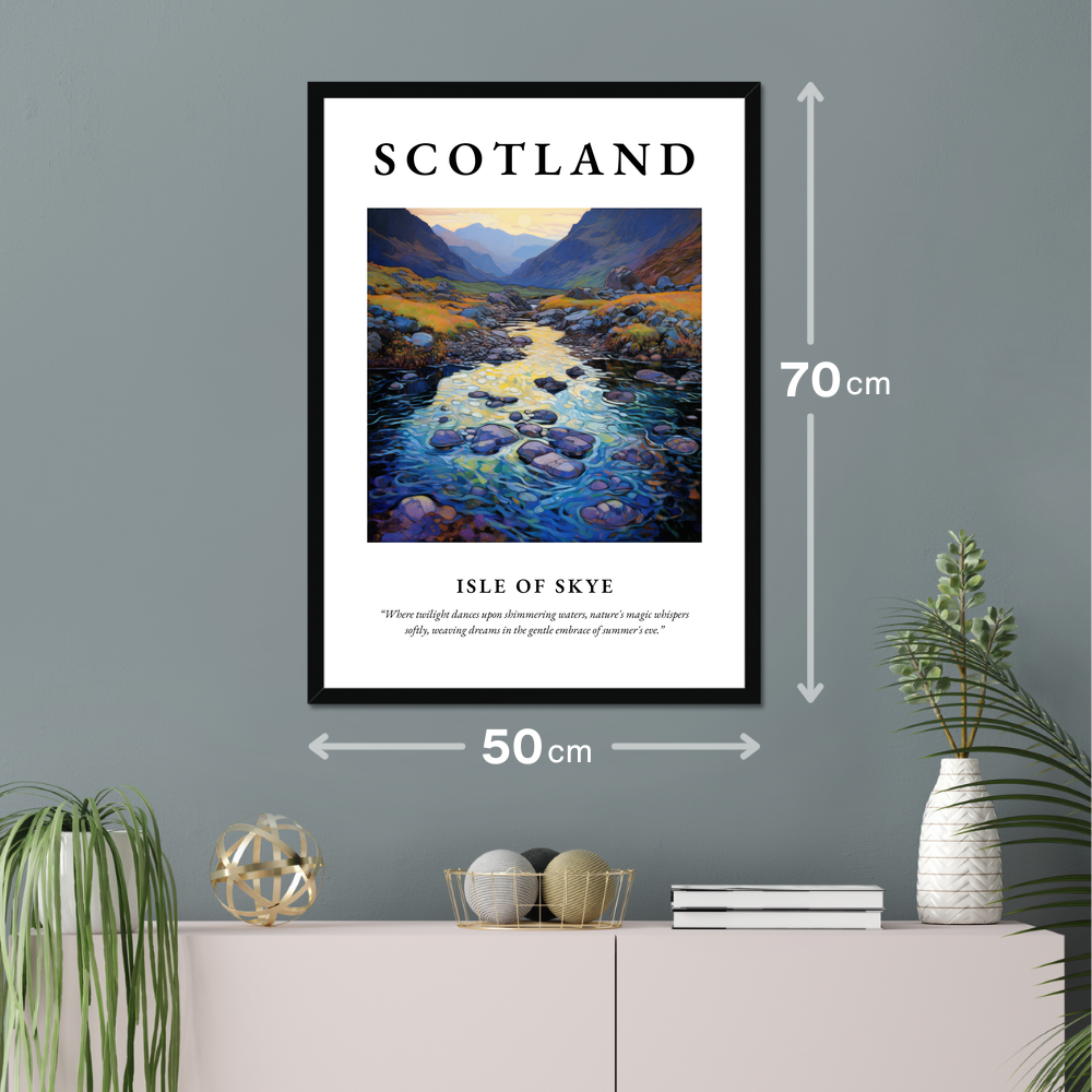 Poster of Isle of Skye hanging on a wall