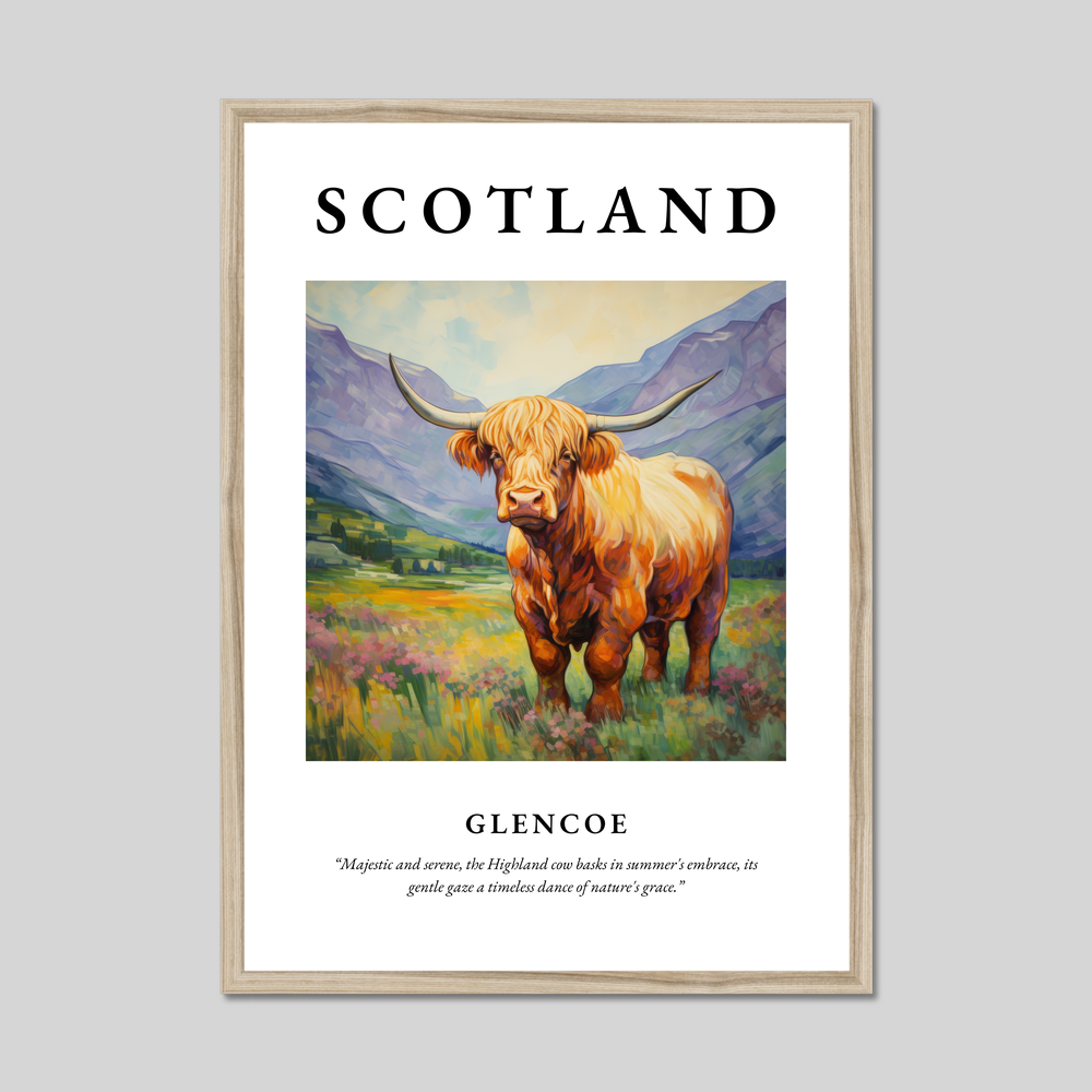 Poster in a natural frame with the word Scotland