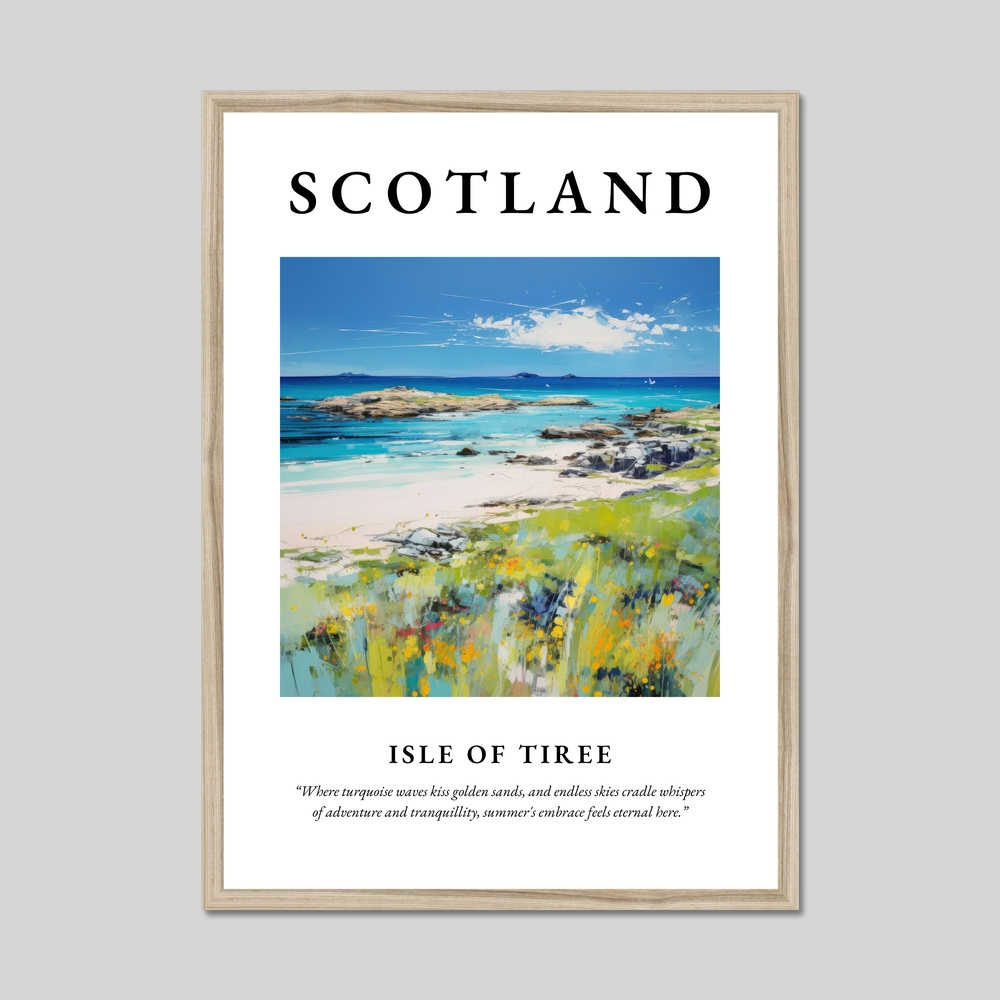 Poster in a natural frame with the word Scotland