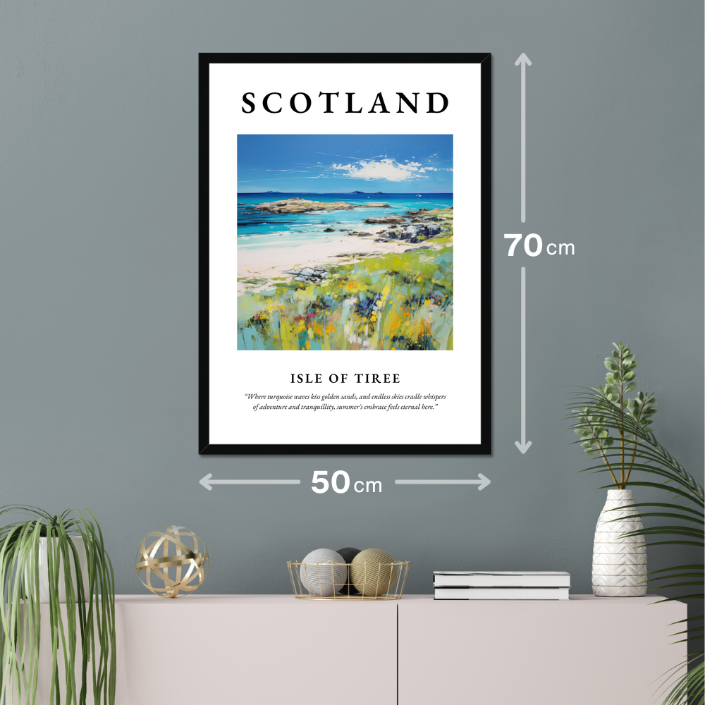 Poster of Isle of Tiree hanging on a wall