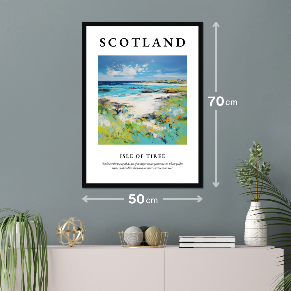 Poster of Isle of Tiree hanging on a wall