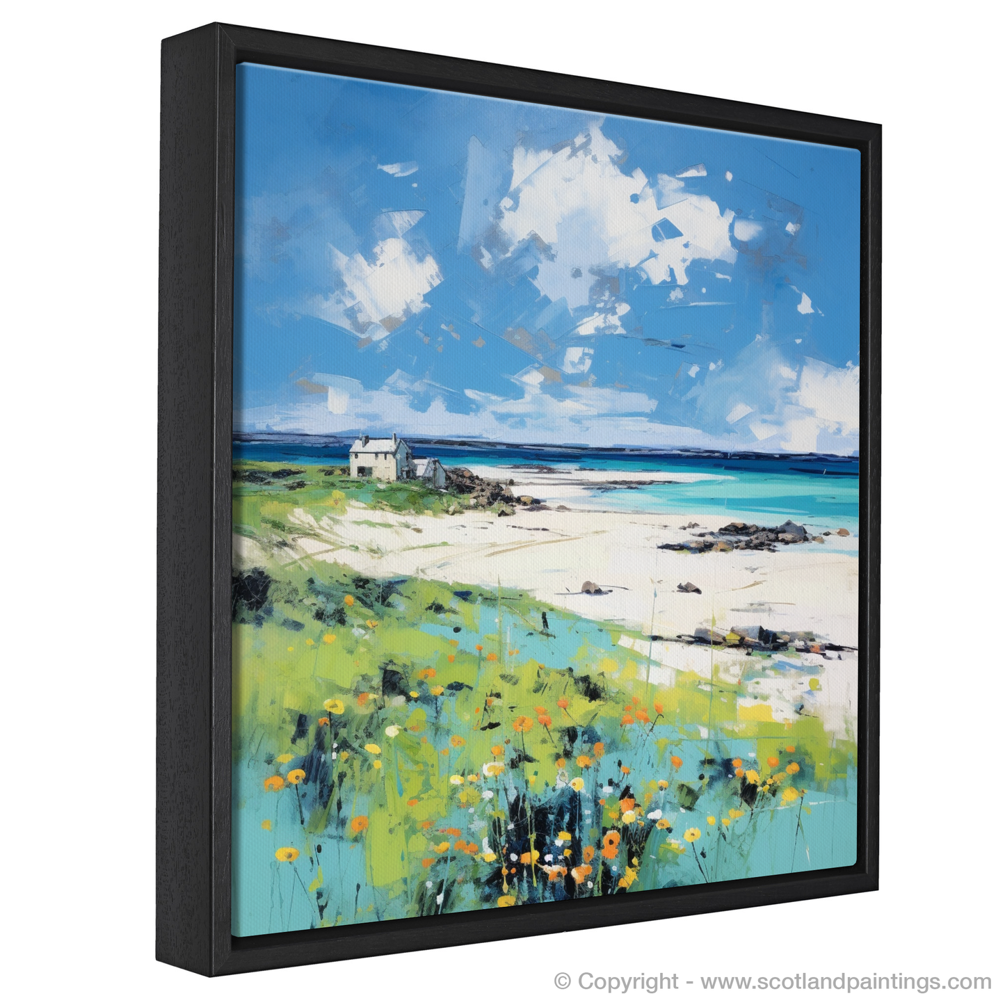 Painting and Art Print of Isle of Tiree, Inner Hebrides in summer entitled "Hebridean Summer Symphony".