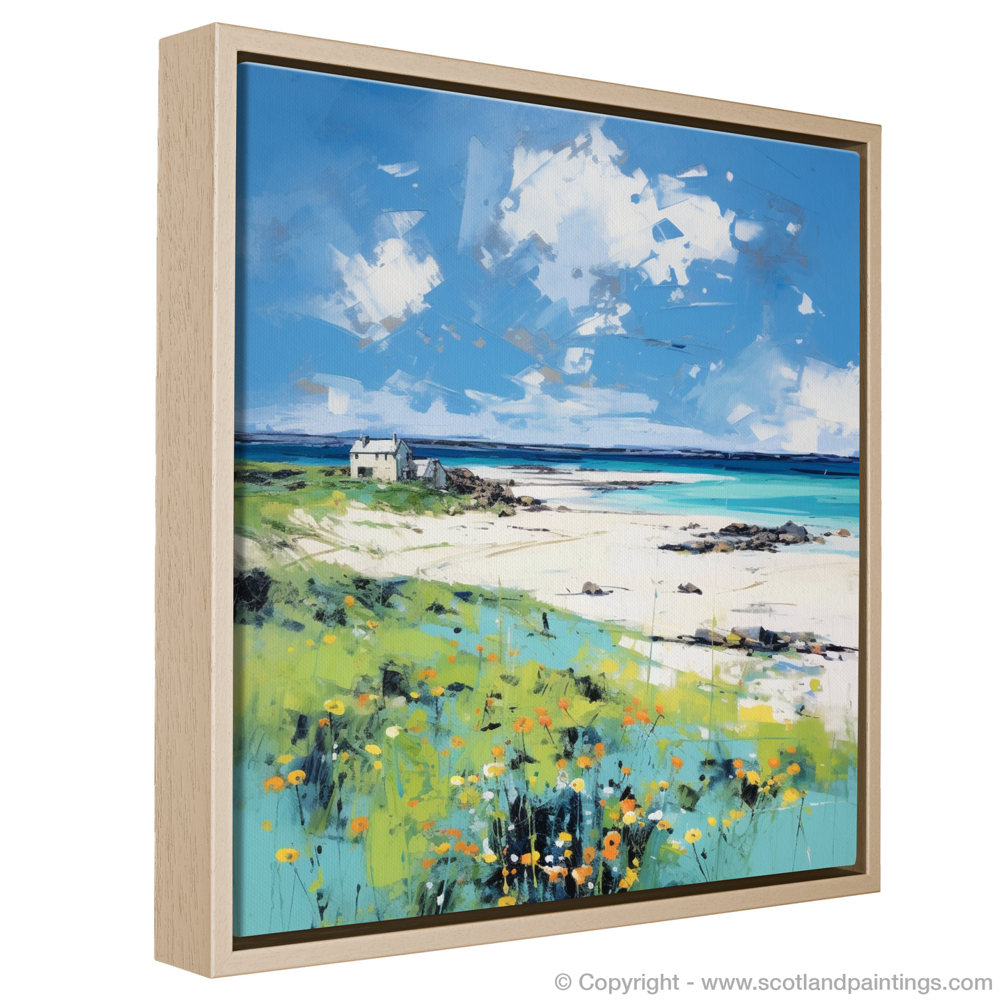 Painting and Art Print of Isle of Tiree, Inner Hebrides in summer entitled "Hebridean Summer Symphony".