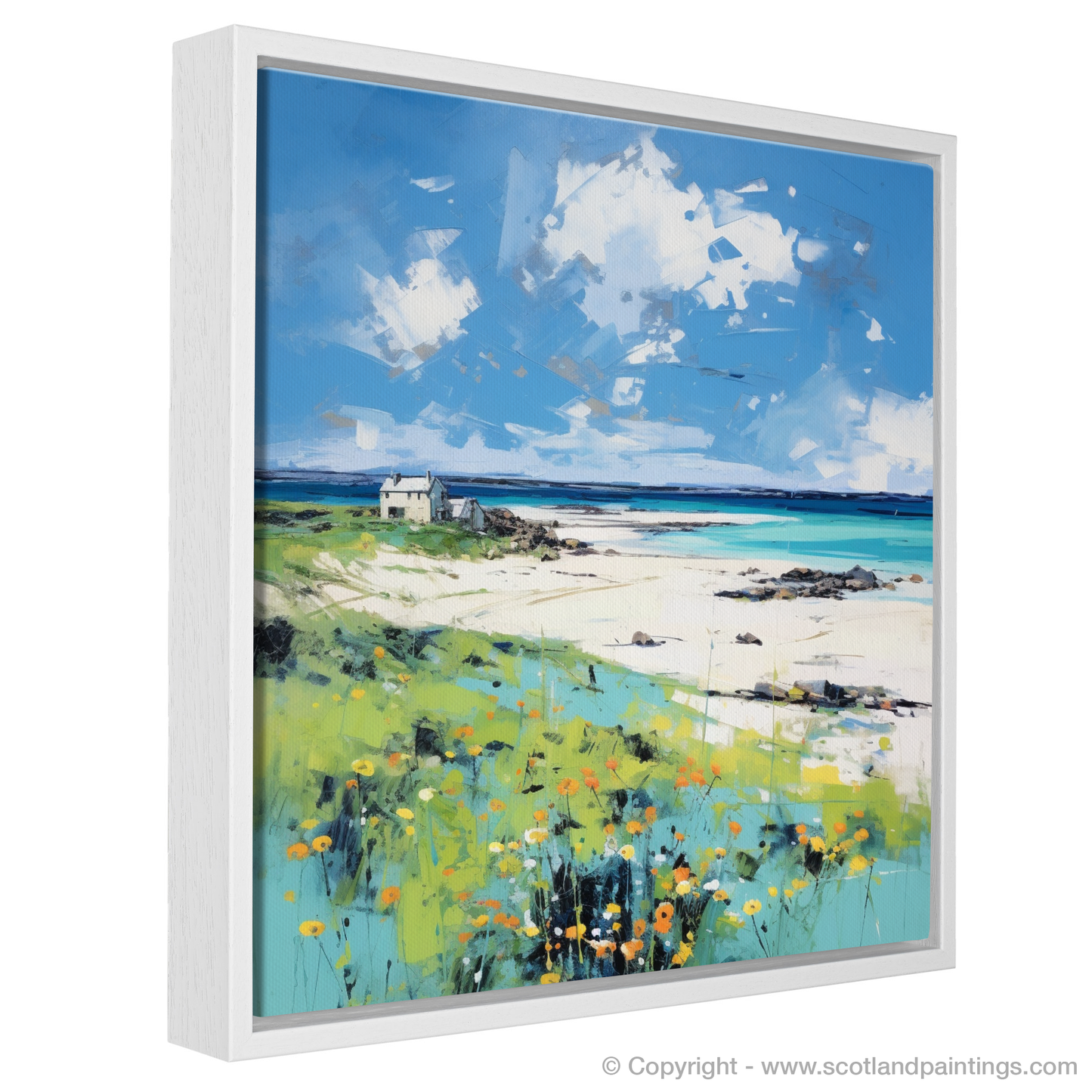 Painting and Art Print of Isle of Tiree, Inner Hebrides in summer entitled "Hebridean Summer Symphony".