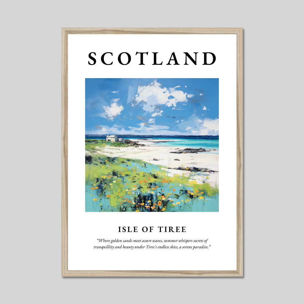 Poster in a natural frame with the word Scotland