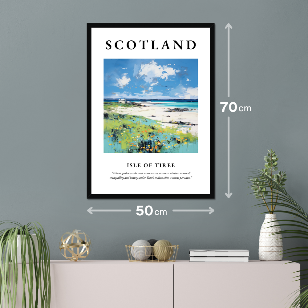 Poster of Isle of Tiree hanging on a wall