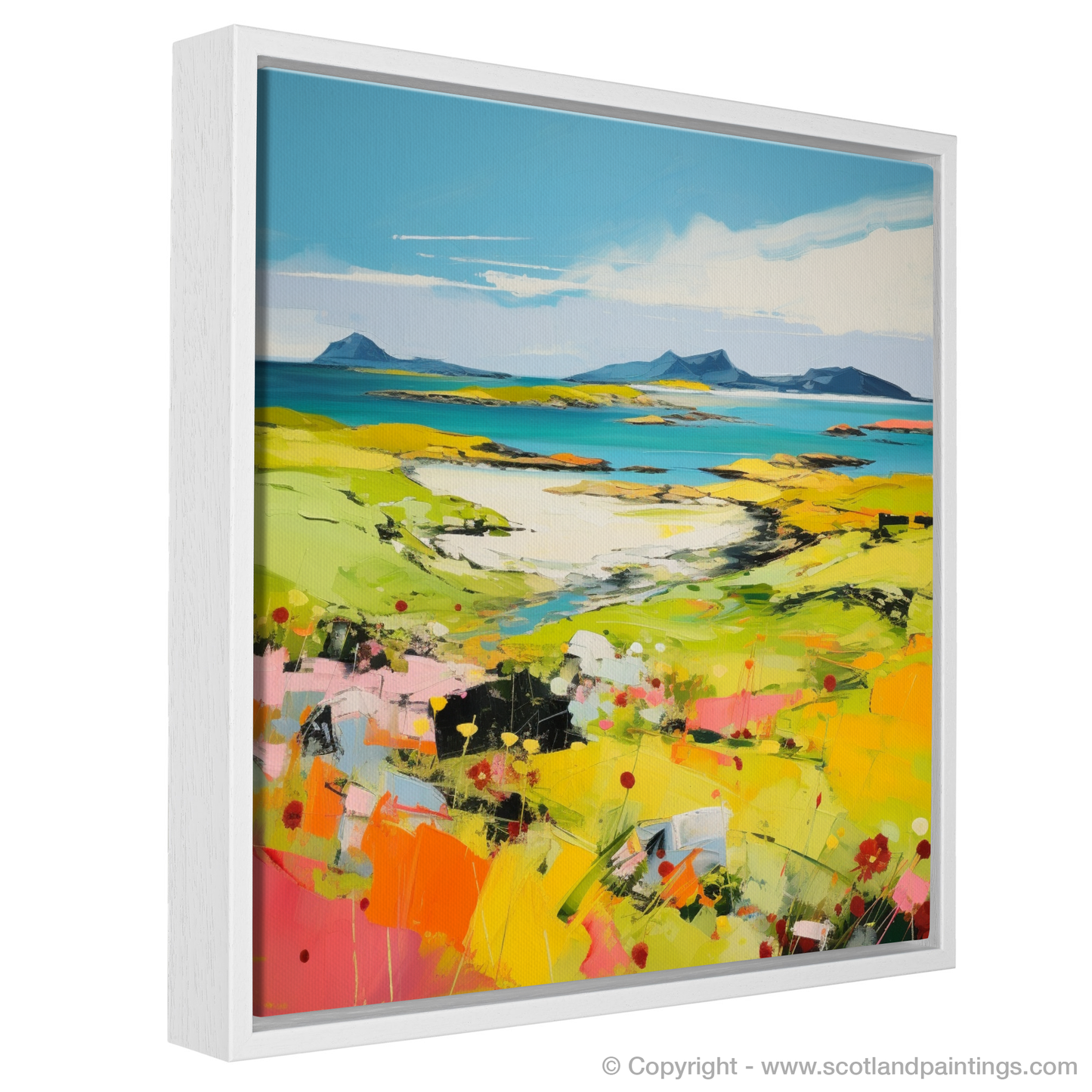 Painting and Art Print of Isle of Colonsay, Inner Hebrides in summer entitled "Summer Symphony: Isle of Colonsay Abstraction".