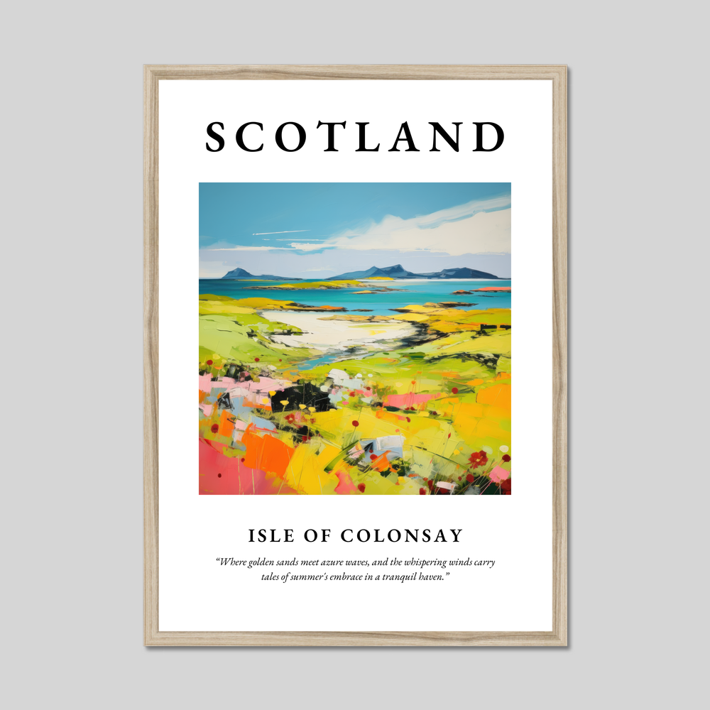 Poster in a natural frame with the word Scotland