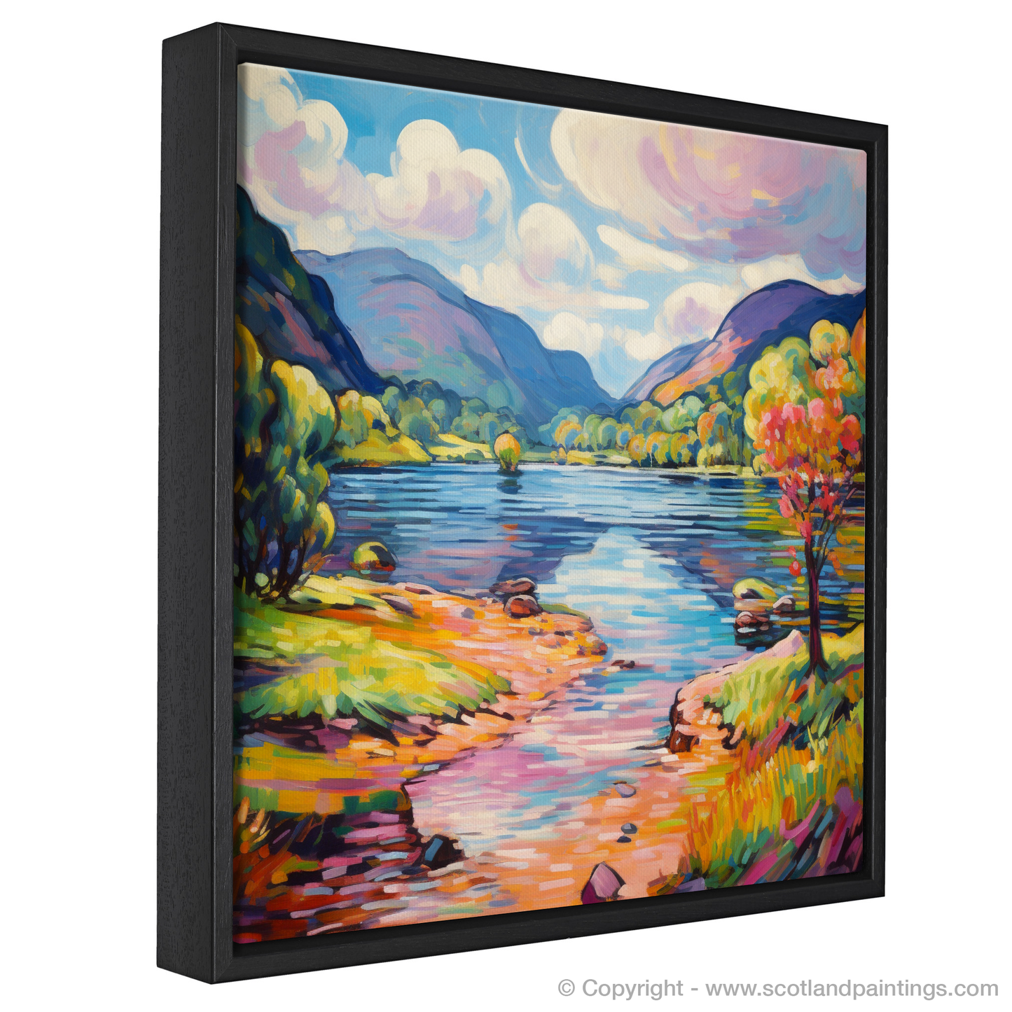 Painting and Art Print of Loch Voil in summer entitled "Summer Fervour at Loch Voil".