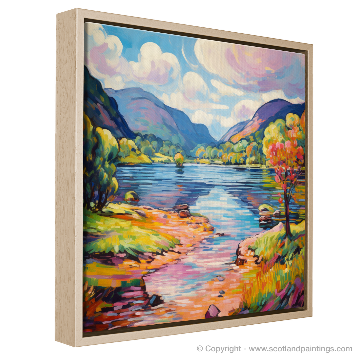 Painting and Art Print of Loch Voil in summer entitled "Summer Fervour at Loch Voil".