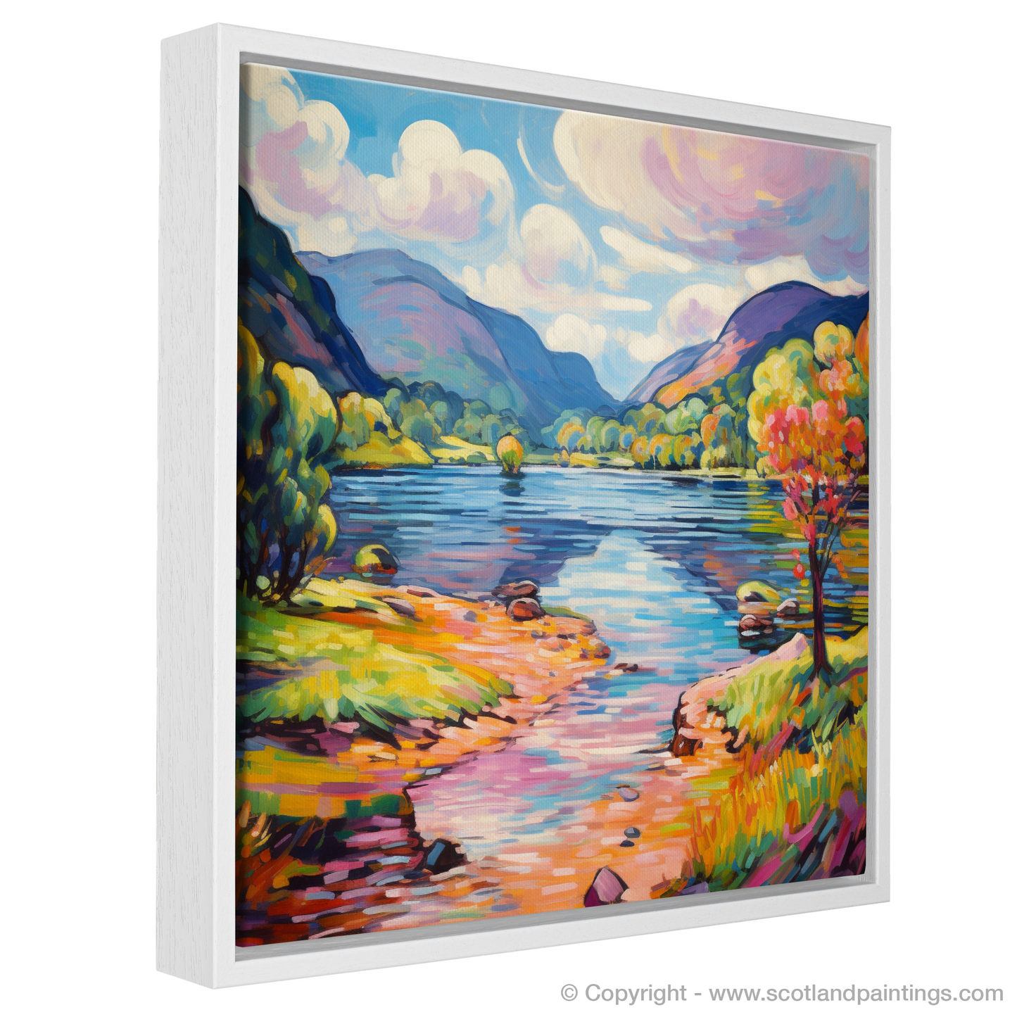 Painting and Art Print of Loch Voil in summer entitled "Summer Fervour at Loch Voil".