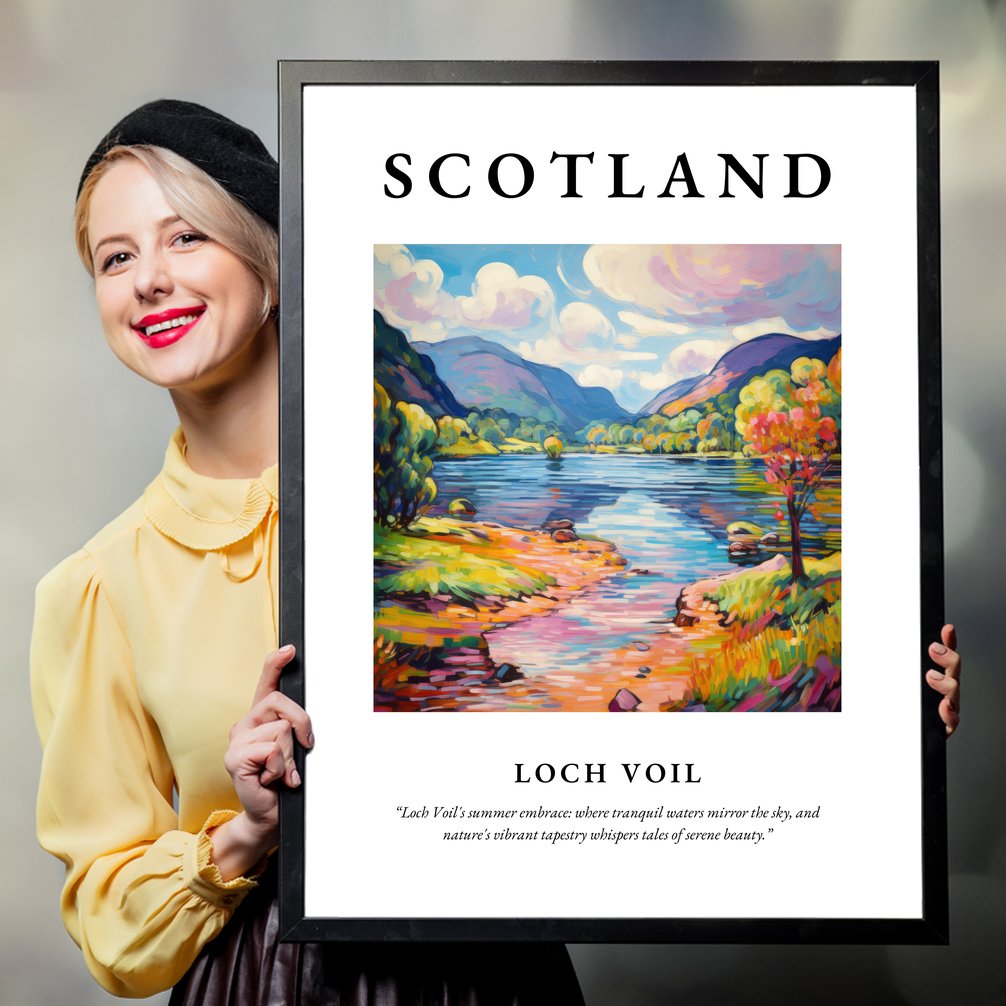 Person holding a poster of Loch Voil