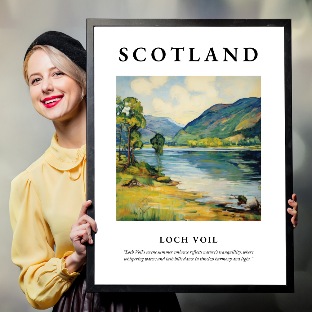 Person holding a poster of Loch Voil