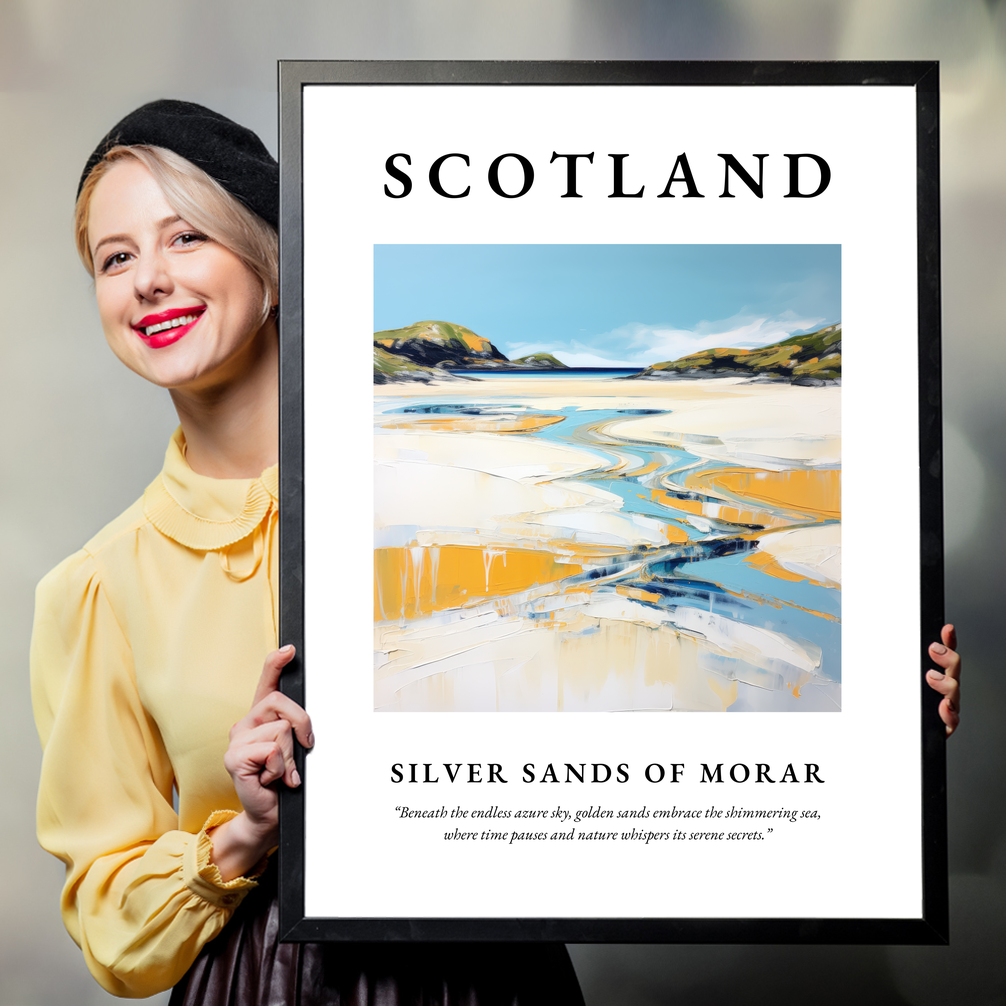 Person holding a poster of Silver Sands of Morar