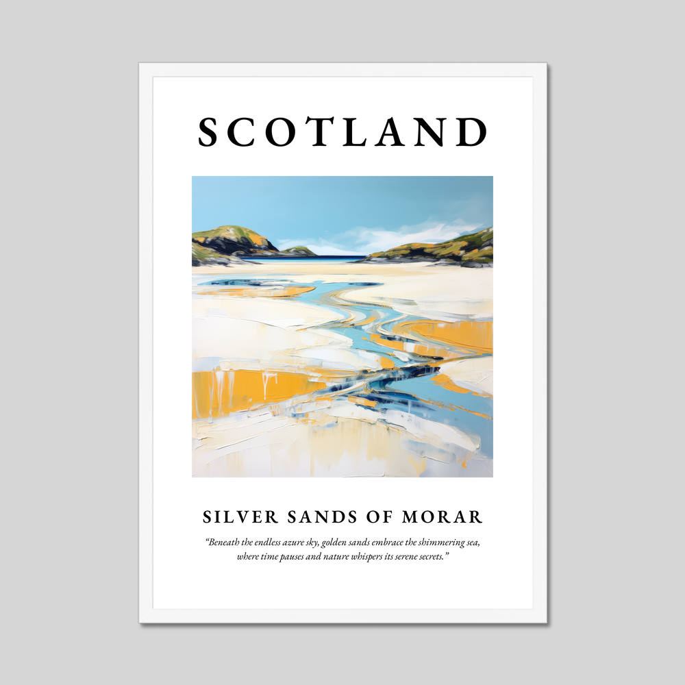 Poster in a white frame with the word Scotland